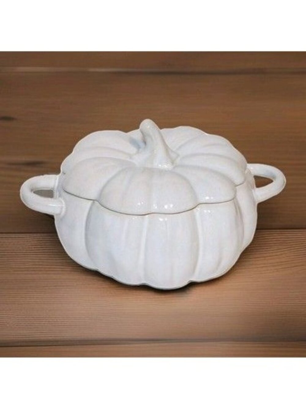 Threshold White Pumpkin Stoneware Soup Tureen Casserole Dish w/Lid Oven Proof